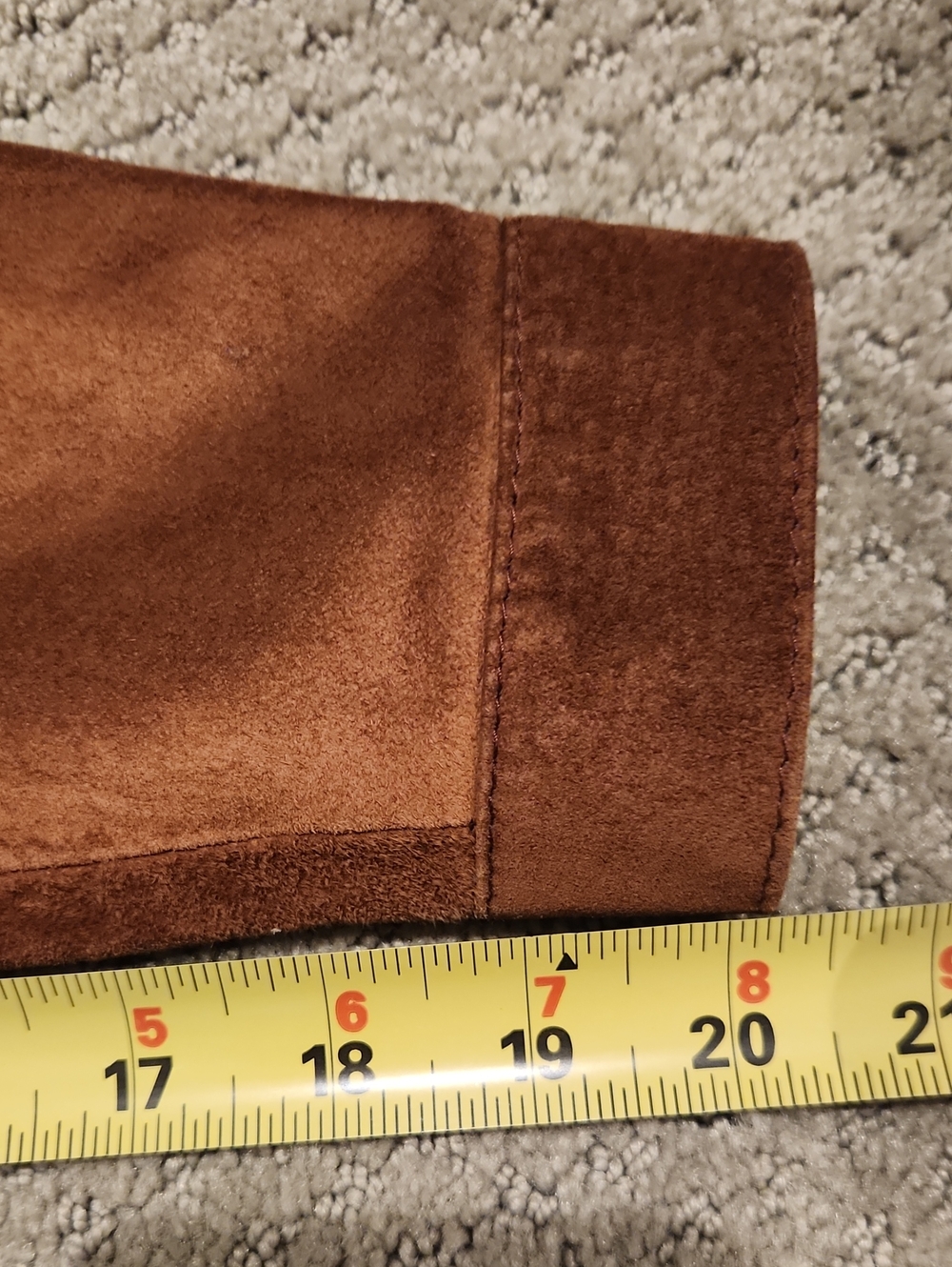 VINTAGE 1980S Suede Button-Up Shirt in Rich Brown. Large - Picture 9 of 10